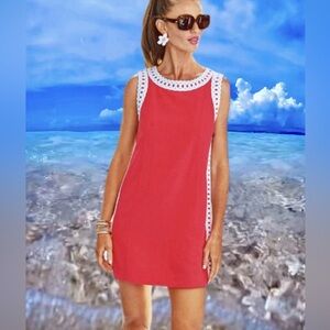 LILLY PULITZER Sadie Shift Romper in Mizner Red Size 10